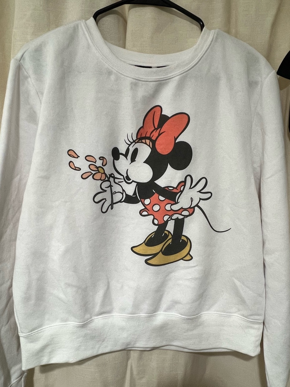 Disney White Minnie Mouse Crewneck Sweater